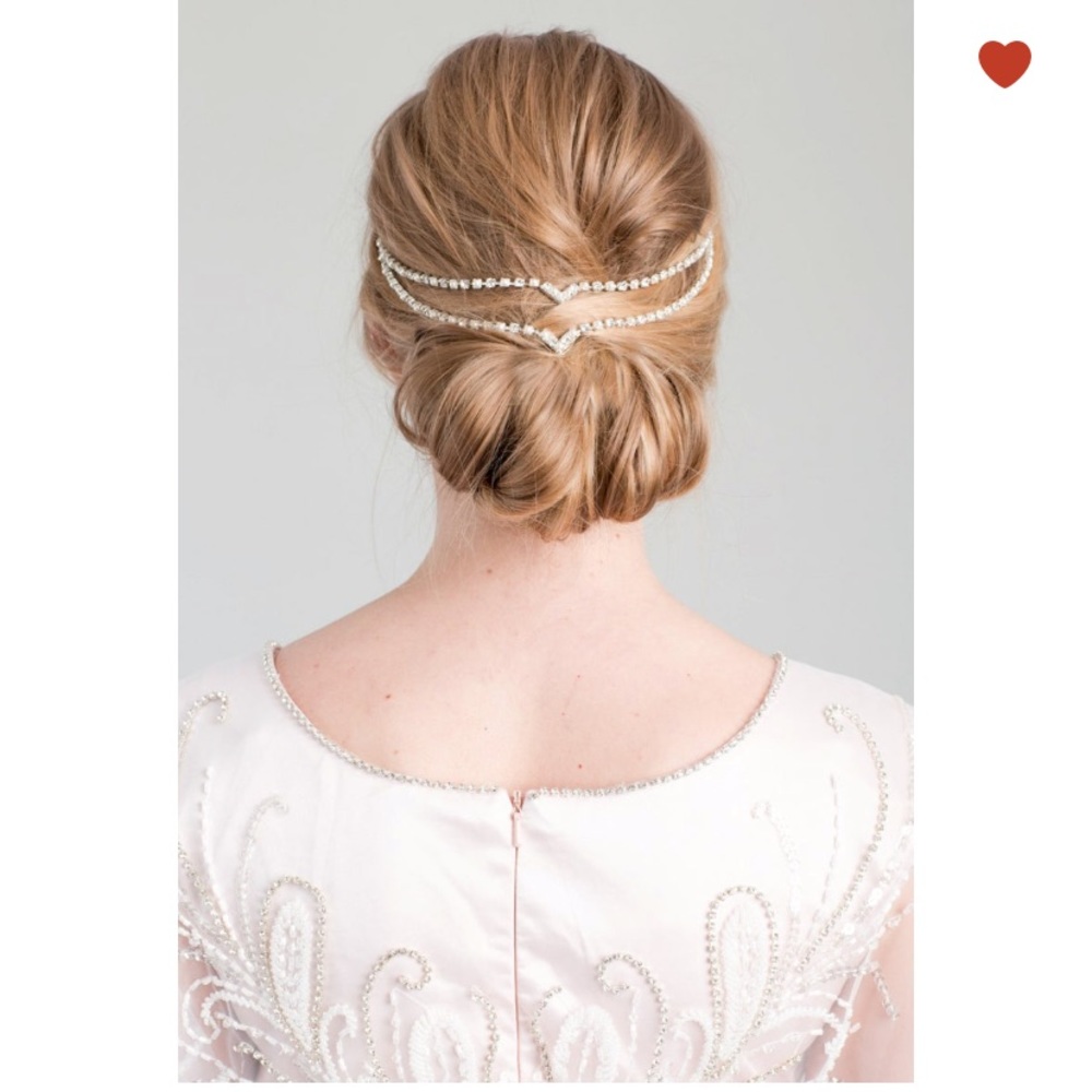 Simple Bridal Headpiece Draped V Wedding Headband